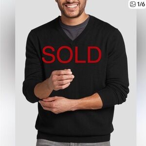 Men’s Jos. A. Bank Signature Collection Classic Black V-Neck Sweater, Size XL